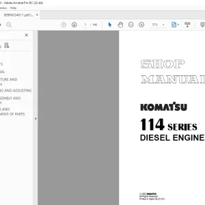 Komatsu 114 Series Diesel Engine Shop Manual SEBM024611 - PDF DOWNLOAD
