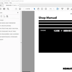 Komatsu 125E-7 Series Engine Shop Manual SEN06495-11 - PDF DOWNLOAD 