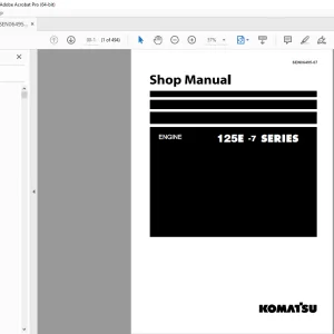 Komatsu Engine SEN06495-07 125E-7 Series Shop Manual - PDF DOWNLOAD
