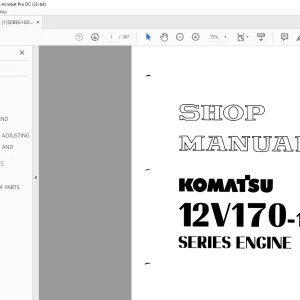 Komatsu 12V170-1 Series Engine Shop Manual SEBE61800105 - PDF DOWNLOAD