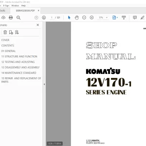 Komatsu 12V170-1 Series Engine Shop Manual SEBM028506 PDF