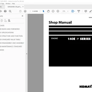 Komatsu 140E-7 Series Engine Shop Manual SEN06498-09 PDF