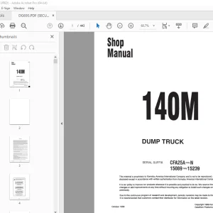 Komatsu 140M DUMP TRUCK Shop Manual DG693 PDF