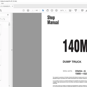 Komatsu 140M DUMP TRUCK Shop Manual DG693 - PDF DOWNLOAD