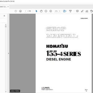 Komatsu 155-4 Series Diesel Engine Shop Manual SEBE6120A05 - PDF DOWNLOAD