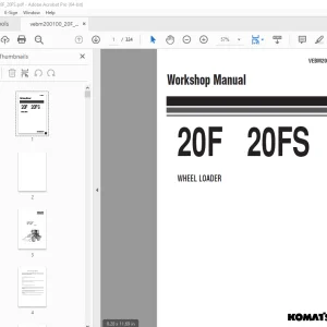 Komatsu 20F 20FS Wheel Loader Shop Manual VEBM200100 - PDF DOWNLOAD 