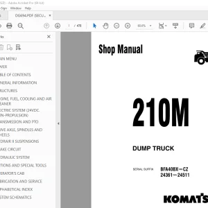 Komatsu 210M Dump Truck Shop Manual DG694 - PDF DOWNLOAD 