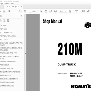 Komatsu 210M Dump Truck Shop Manual DG715 - PDF DOWNLOAD 