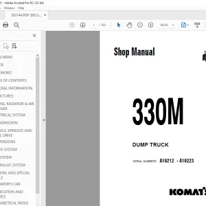 Komatsu 330M DUMP TRUCK Shop Manual DG744  PDF