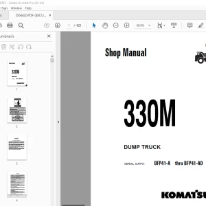 Komatsu 330M Dump Truck Shop Manual DG642 - PDF DOWNLOAD 