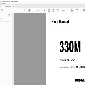Komatsu 330M Dump Truck Shop Manual DG699 - PDF DOWNLOAD