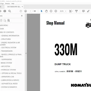 Komatsu 330M Dump Truck Shop Manual DG728 PDF 