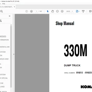 Komatsu 330M Dump Truck Shop Manual DG744 - PDF DOWNLOAD