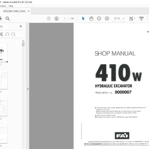Komatsu 410W Hydraulic Excavator Shop Manual MOGB410W0 PDF