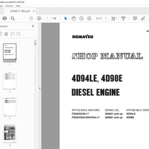 Komatsu 4D94LE,4D98E Diesel Engine Shop Manual 4D94E17-BE2 PDF