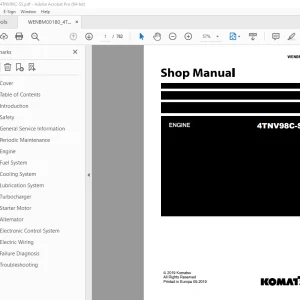 Komatsu 4TNV98C-S5 Engine Shop Manual WENBM00180 PDF