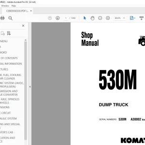 Komatsu 530M Dump Truck Shop Manual CEBM008300 - PDF DOWNLOAD