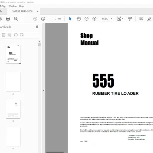 Komatsu 555 Rubber Tire Loader Shop Manual - PDF DOWNLOAD