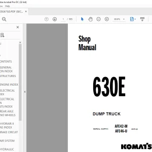 Komatsu 630E Dump Truck Shop Manual DG675 - PDF DOWNLOAD