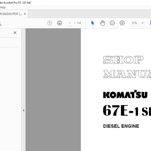 Komatsu 67E-1 Series Diesel Engine Shop Manual SEBM038300 - PDF DOWNLOAD