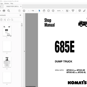 Komatsu 685E Dump Truck Shop Manual DG607 PDF