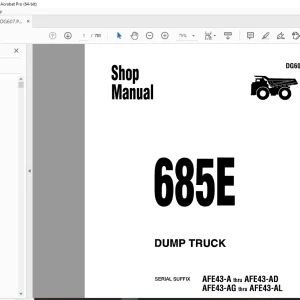 Komatsu 685E Dump Truck Shop Manual DG607 - PDF DOWNLOAD