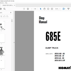 Komatsu 685E Dump Truck Shop Manual DG667 - PDF DOWNLOAD