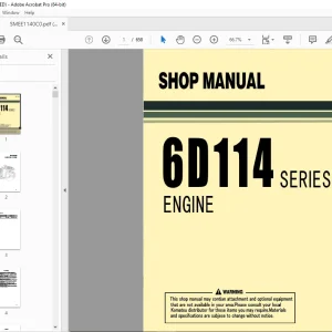 Komatsu 6D114 Series Engine Shop Manual SMEE1140C0 - PDF DOWNLOAD