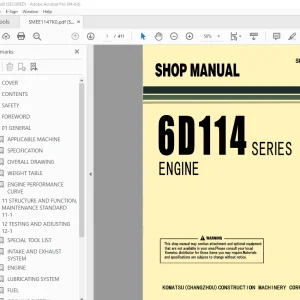 Komatsu 6D114 Series Engine Shop Manual SMEE1147K0 - PDF DOWNLOAD 