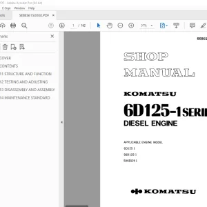 Komatsu 6D125-1 Series Diesel Engine Shop Manual SEBES6150000 PDF
