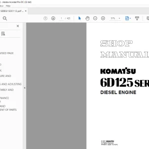 Komatsu 6D125 Series Diesel Engine Shop Manual SEBE61500112 PDF