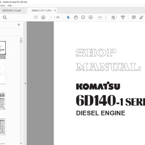 Komatsu 6D140-1 Series Diesel Engine Shop Manual SEBE62120112 PDF