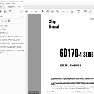 Komatsu 6D170-1 Series Diesel Engine Shop Manual SEBE6161A14 PDF