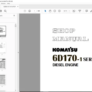 Komatsu 6D170-1 Series Diesel Engine  Shop Manual SEBE6161A16 - PDF