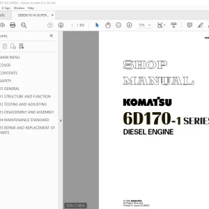 Komatsu 6D170-1 Series Diesel Engine Shop Manual SEBE6161A16 PDF
