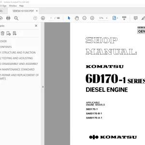 Komatsu 6D170-1 Series Diesel Engine Shop Manual SEBES6161000 PDF