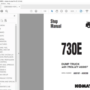 Komatsu 730 DUMP TRUCK Shop Manual CEBM008501 - PDF DOWNLOAD