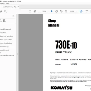 Komatsu 730E-10 DUMP TRUCK Shop Manual CEBM033407 - PDF DOWNLOAD