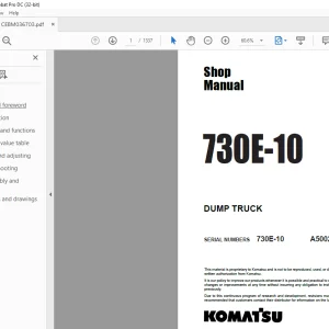 Komatsu 730E-10 DUMP TRUCK Shop Manual CEBM036703 - PDF DOWNLOAD