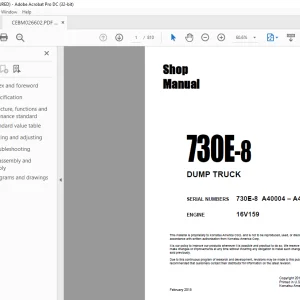 Komatsu 730E-8 DUMP TRUCK Shop Manual CEBM026602 - PDF DOWNLOAD