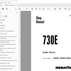 Komatsu 730E DUMP TRUCK Shop Manual CEBM014700 PDF