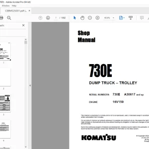 Komatsu 730E DUMP TRUCK – TROLLEY Shop Manual CEBM025001 - PDF