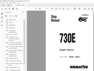 Komatsu 730E Dump Truck Repair Manual CEBM006701 PDF Download