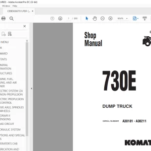 Komatsu 730E Dump Truck Shop Manual CEBM006701 - PDF DOWNLOAD