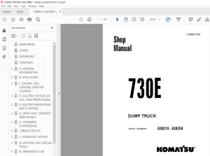 Komatsu 730E Dump Truck Shop Manual CEBM011002 - PDF DOWNLOAD