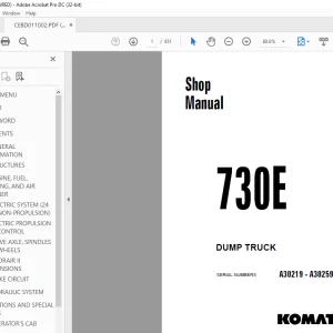 Komatsu 730E Dump Truck Shop Manual CEBM011002 - PDF DOWNLOAD