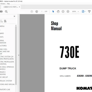 Komatsu 730E Dump Truck Shop Manual CEBM013101 - PDF DOWNLOAD