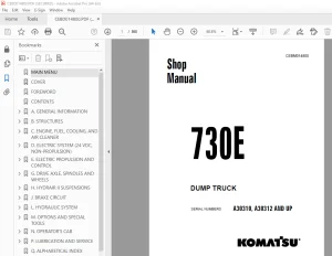 Komatsu 730E Dump Truck Shop Manual CEBM014800 PDF