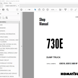 Komatsu 730E Dump Truck Shop Manual CEBM014800 PDF