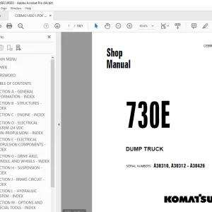 Komatsu 730E Dump Truck Shop Manual CEBM014801 PDF